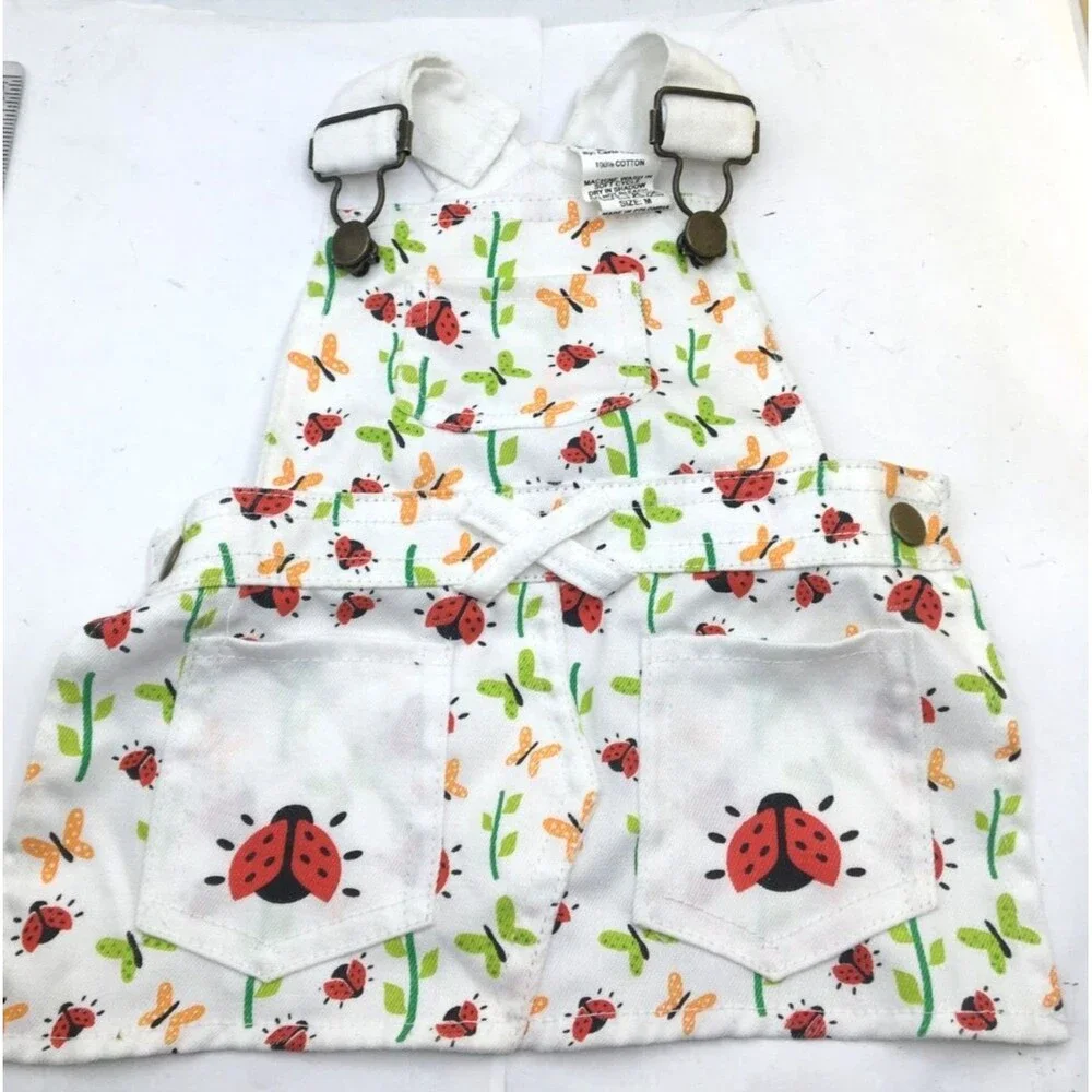 Urban Pet Summer Dress Dog Overall Ladybug Butterfly M White Red Green Yellow